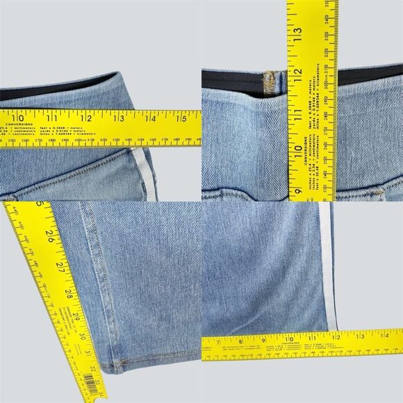 Halara Stretchy High Waisted Wide Leg Stripe Jeans Lightweight Powder Blue S NWT - Picture 9 of 15